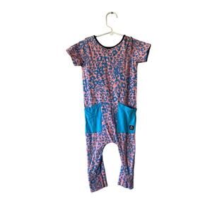 Rags 18-24m Blue/Pink Leopard Print Romper